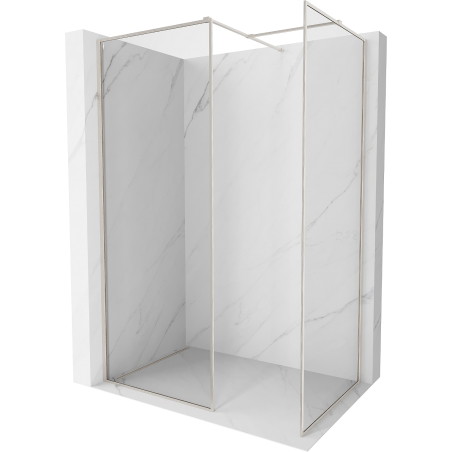 Mexen Kioto-F perete de duș Walk-in cu ramă 170 x 110 cm, transparentă 8 mm, nichel periat - 800-170-202-04-97-110