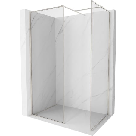 Mexen Kioto-F perete de duș Walk-in cu ramă 115 x 100 cm, transparent 8 mm, nichel periat - 800-115-202-04-97-100
