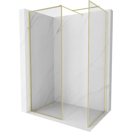 Mexen Kioto-F Walk-in Zuhanyfal Kerettel 140 x 115 cm, Átlátszó 8 mm, Arany Kefe - 800-140-202-04-55-115