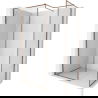 Mexen Kioto-F Walk-in zuhanyfal kerettel 155 x 80 cm, átlátszó 8 mm, rózsaarany szín - 800-155-202-04-60-080