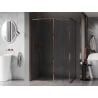 Mexen Kioto-F Walk-in Zuhanyfal kerettel 125 x 90 cm, átlátszó 8 mm, rózsaarany - 800-125-202-04-60-090