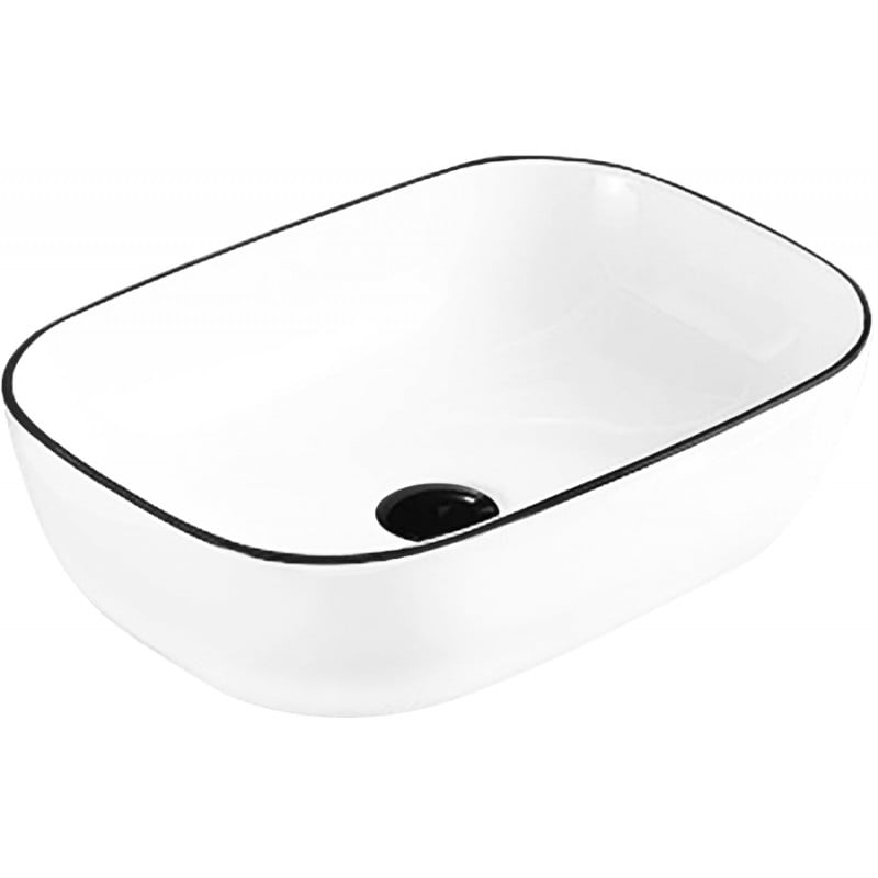 Mexen Rita chiuvetă deasupra blatului 45 x 32 cm, alb/negru margine - 21084507