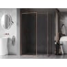 Mexen Kioto-F Walk-in zuhanyfal kerettel 120 x 85 cm, átlátszó 8 mm, csiszolt réz - 800-120-202-04-65-085