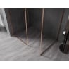 Mexen Kioto-F Walk-in zuhanyfal kerettel 170 x 90 cm, átlátszó 8 mm, csiszolt réz - 800-170-202-04-65-090
