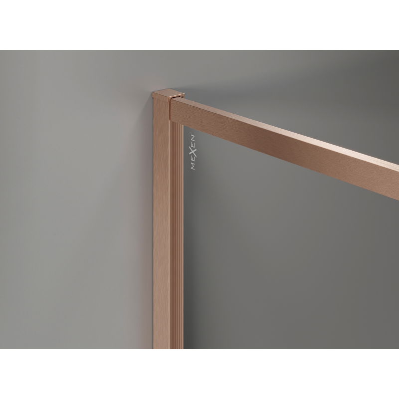 Mexen Kioto-F perete de duș Walk-in cu cadru 150 x 105 cm, transparent 8 mm, cupru periat - 800-150-202-04-65-105