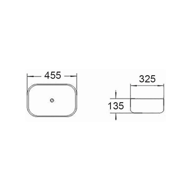 Mexen Rita asztali mosdókagyló 45 x 32 cm, fehér/fekete perem - 21084507