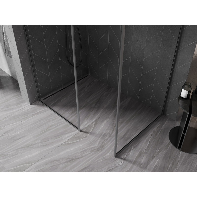 Mexen Kioto-F Perete de duș Walk-in cu cadru 110 x 95 cm, transparent 8 mm, gun metal - 800-110-202-04-95-095