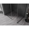 Mexen Kioto-F Walk-in zuhanyfal kerettel 100 x 90 cm, áttetsző 8 mm, gun gray kefe - 800-100-202-04-66-090