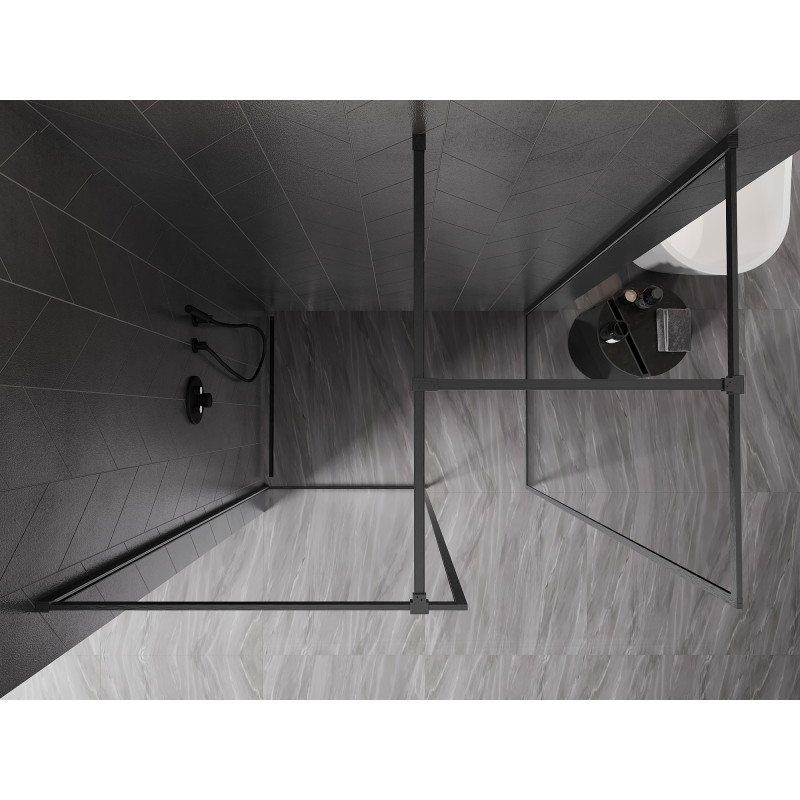 Mexen Kioto-F Panou de duș tip Walk-in cu cadru 145 x 90 cm, transparent 8 mm, gri armat periat - 800-145-202-04-66-090