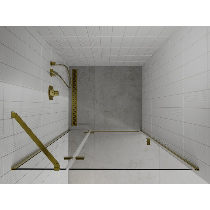 Mexen Roma ușă de duș pivotantă 90 cm, transparentă, aurie - 854-090-000-50-00