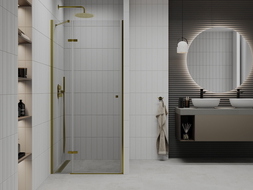 Mexen Roma ușă de duș batantă 110 cm, transparentă, aurie - 854-110-000-50-00