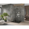 Mexen Omega cabina de duș glisantă 120 x 90 cm, transparentă, crom + cadă Flat, neagră - 825-120-090-01-00-4070