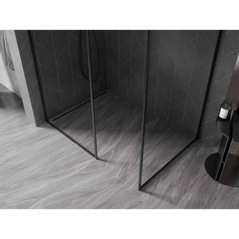 Mexen Kioto-F perete de duș Walk-in cu cadru 155 x 110 cm, transparent 8 mm, negru - 800-155-202-04-70-110