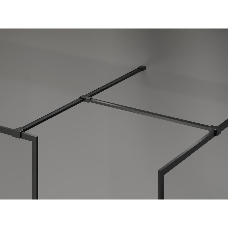 Mexen Kioto-F zuhanyfal Walk-in kerettel 130 x 120 cm, átlátszó 8 mm, fekete - 800-130-202-04-70-120