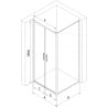 Mexen Exo cabină de duș cu uși batante 90 x 70 cm, transparent, aurie - 814-090-070-50-00
