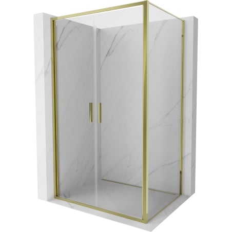 Mexen Exo cabină de duș cu uși batante 90 x 70 cm, transparent, aurie - 814-090-070-50-00