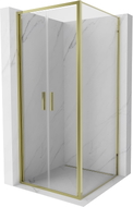 Mexen Exo-B Duo cabina de duș cu uși pivotante 80 x 80 cm, transparent, aurie - 814-080-080-50-00