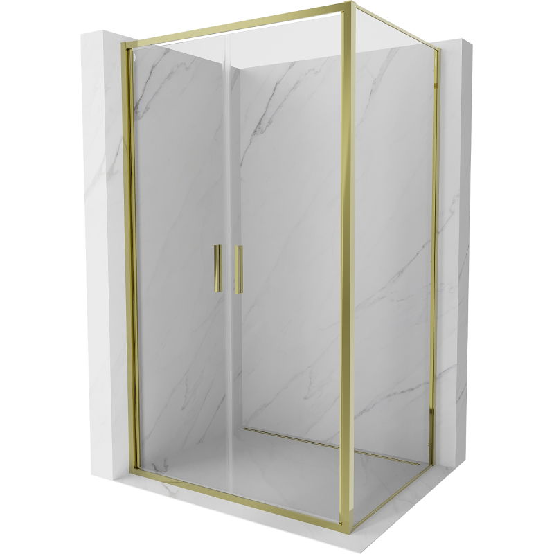 Mexen Exo cabină de duș cu ușă batantă 100 x 80 cm, transparentă, aurie - 814-100-080-50-00