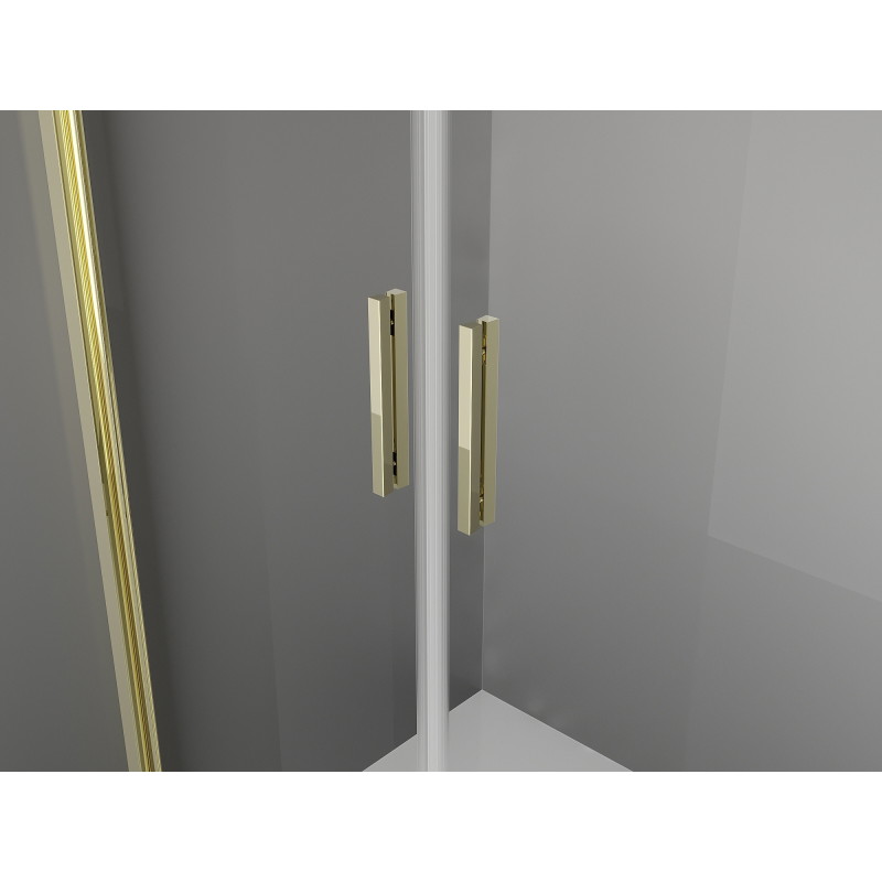 Mexen Exo-B Duo cabina de duș cu deschidere 80 x 85 cm, transparentă, aurie - 814-080-085-50-00