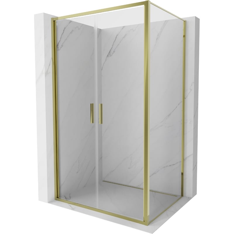 Cabină de duș oscilantă Mexen Exo 100 x 85 cm, transparentă, aurie - 814-100-085-50-00