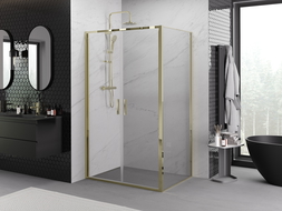 Mexen Exo cabină de duș cu deschidere 80 x 95 cm, transparent, auriu - 814-080-095-50-00