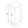 Mexen Exo-B Duo nyitható zuhanykabin 80 x 100 cm, átlátszó, arany - 814-080-100-50-00