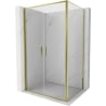 Mexen Exo cabină de duș cu ușă batantă 80 x 100 cm, transparentă, aurie - 814-080-100-50-00