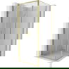 Mexen Exo cabină de duș cu uși batante 100 x 100 cm, transparentă, auriu - 814-100-100-50-00