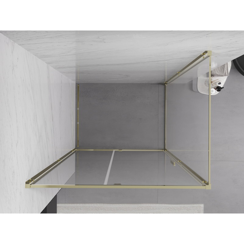 Mexen Exo-R cabina de duș batantă 135 x 70 cm, transparentă, aurie - 819-135-070-50-00