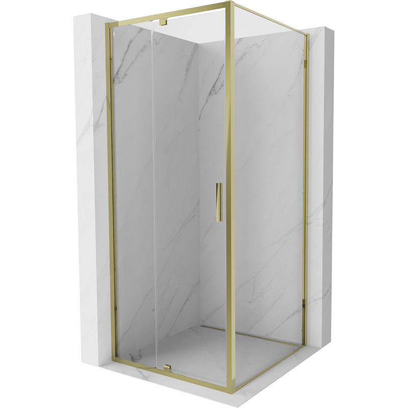 Cabină de duș batantă Mexen Exo 90 x 90 cm, transparentă, aurie - 819-090-090-50-00