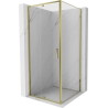 Mexen Exo-R 90 x 90 cm-es nyitható zuhanykabin, átlátszó, arany - 819-090-090-50-00