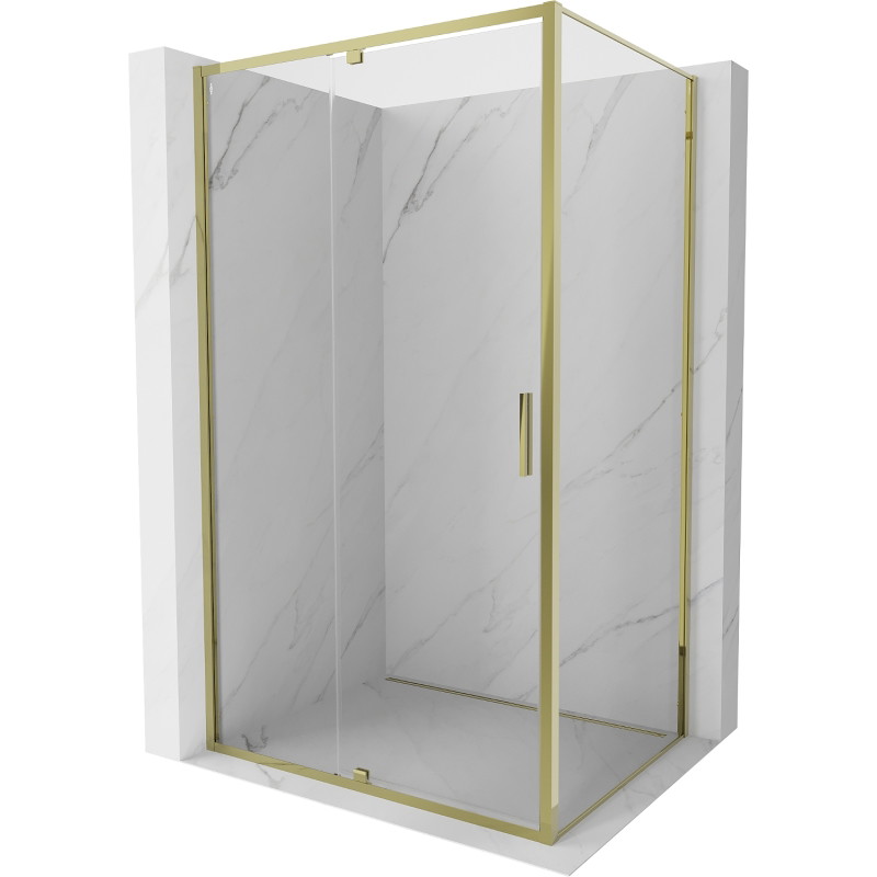 Mexen Exo-R cabina de duș cu uși batante 140 x 90 cm, transparentă, aurie - 819-140-090-50-00