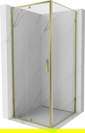 Cabină de duș Mexen Exo cu ușă rabatabilă 95 x 95 cm, transparentă, aurie - 819-095-095-50-00