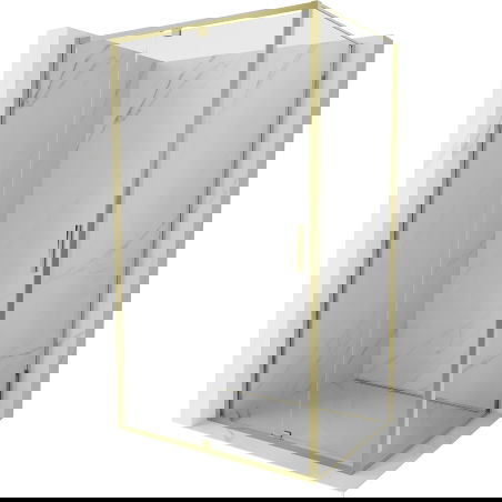Mexen Exo cabină de duș rabatabilă 115 x 95 cm, transparentă, aurie - 819-115-095-50-00