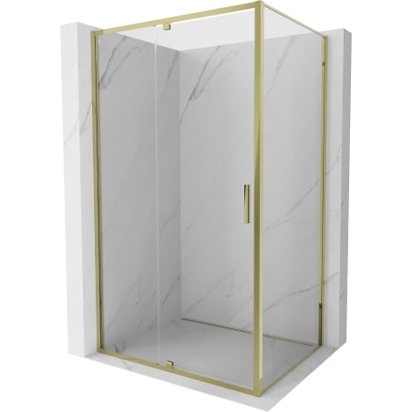 Mexen Exo cabină de duș rabatabilă 110 x 100 cm, transparentă, aurie - 819-110-100-50-00