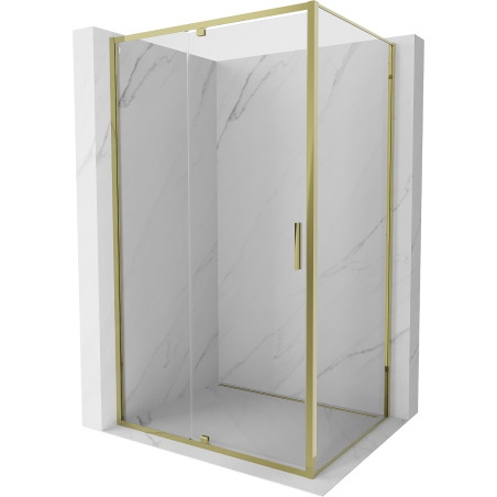 Mexen Exo-R cabina de duș rabatabilă 115 x 100 cm, transparentă, aurie - 819-115-100-50-00