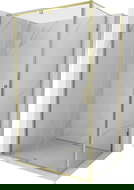 Mexen Exo cabină de duș cu ușă rabatabilă 120 x 100 cm, transparentă, aurie - 819-120-100-50-00