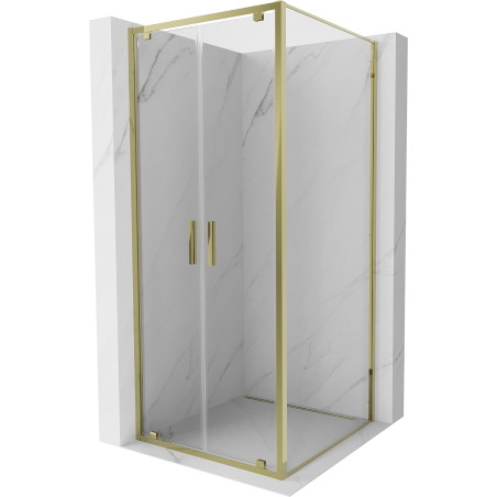 Mexen Exo-BR Duo cabina de duș cu balamale 70 x 70 cm, transparentă, aurie - 8182-070-070-50-00