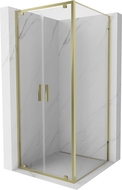 Mexen Exo cabină de duș batantă 80 x 80 cm, transparentă, aurie - 8182-080-080-50-00