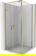 Mexen Exo cabină de duș pivotantă 80 x 80 cm, transparentă, aurie - 8182-080-080-50-00