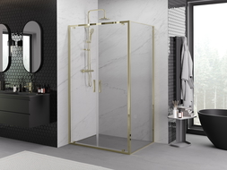 Mexen Exo cabină de duș cu deschidere 90 x 80 cm, transparent, auriu - 8182-090-080-50-00