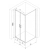 Mexen Exo cabină de duș cu uși batante 90 x 85 cm, transparent, auriu - 8182-090-085-50-00