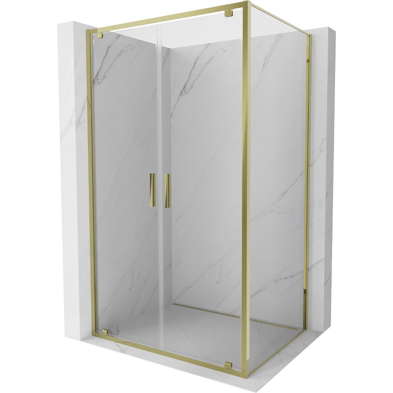 Cabină de duș cu deschidere Mexen Exo 90 x 95 cm, transparent, aurie - 8182-090-095-50-00