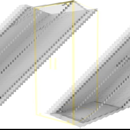 Cabină de duș cu uși batante Mexen Exo 100 x 100 cm, transparent, aurie - 8182-100-100-50-00