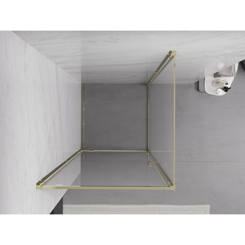 Mexen Exo-BR cabina de duș batantă 70 x 70 cm, transparentă, aurie - 8181-070-070-50-00