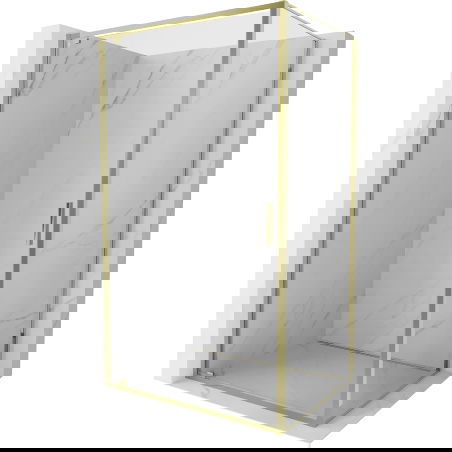 Mexen Exo cabină de duș batantă 95 x 70 cm, transparentă, aurie - 8181-095-070-50-00