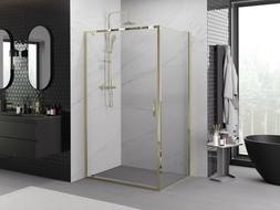 Mexen Exo-BR 90 x 80 cm-es nyíló zuhanykabin, átlátszó, arany - 8181-090-080-50-00