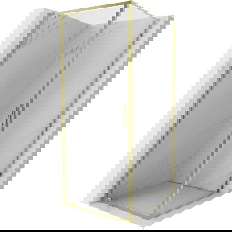 Mexen Exo cabină de duș batantă 90 x 90 cm, transparentă, aurie - 8181-090-090-50-00