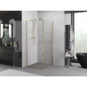 Mexen Exo-BR cabina de duș cu uși rabatabile 95 x 95 cm, transparentă, aurie - 8181-095-095-50-00