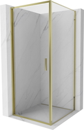 Mexen Exo cabină de duș cu uși batante 70 x 70 cm, transparent, auriu - 817-070-070-50-00